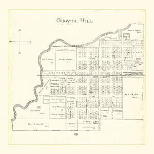 Vintage Map of Grover Hill, Ohio 1905