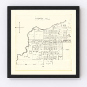 Vintage Map of Grover Hill, Ohio 1905