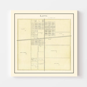 Vintage Map of Latty, Ohio 1905