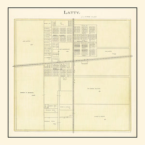 Vintage Map of Latty, Ohio 1905