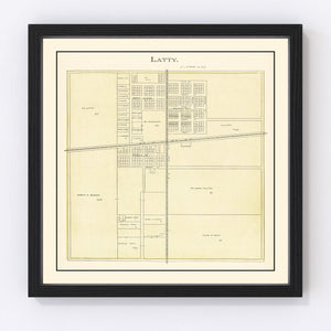 Vintage Map of Latty, Ohio 1905