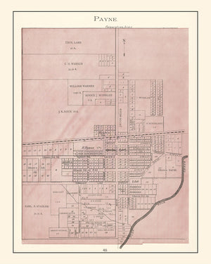 Vintage Map of Payne, Ohio 1905