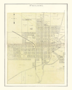 Vintage Map of Paulding, Ohio 1905