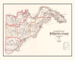 Vintage Map of Saint Charles County, Missouri 1905
