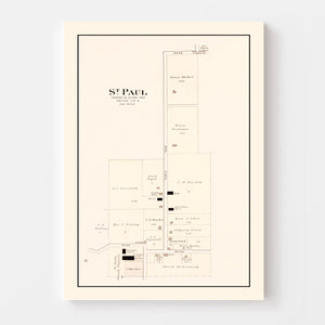 Vintage Map of Saint Paul, Missouri 1905