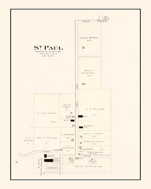 Vintage Map of Saint Paul, Missouri 1905