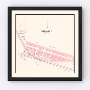 Vintage Map of Gilmore, Missouri 1905