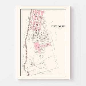 Vintage Map of Cottleville, Missouri 1905
