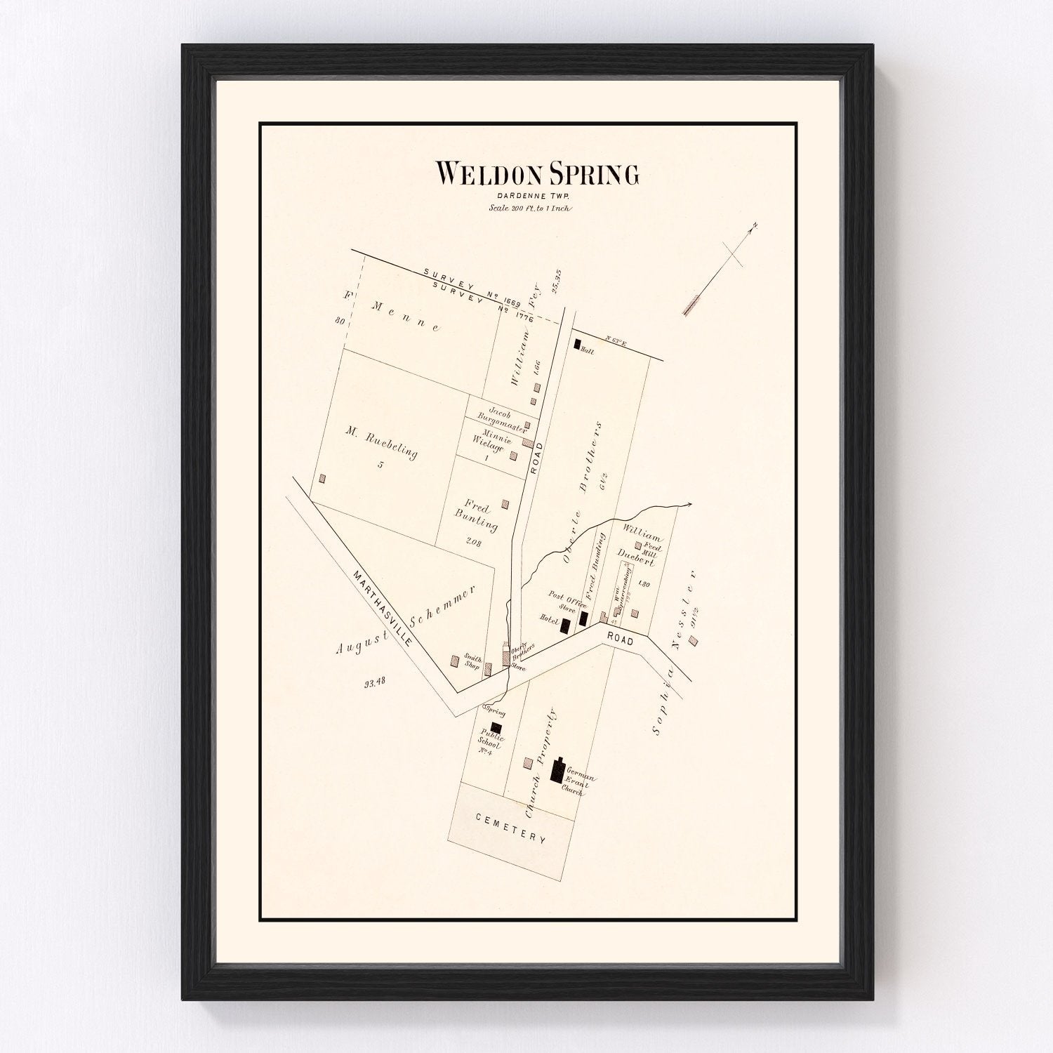 Vintage Map of Weldon Spring, Missouri 1905