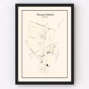 Vintage Map of Weldon Spring, Missouri 1905