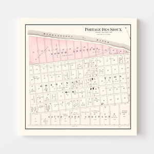 Vintage Map of Portage des Sioux, Missouri 1905