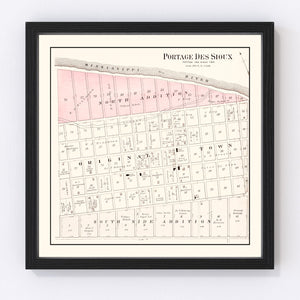 Vintage Map of Portage des Sioux, Missouri 1905