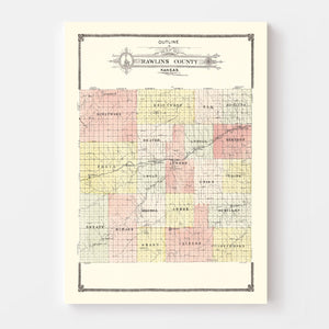 Vintage Map of Rawlins County, Kansas 1906