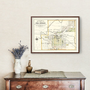 Vintage Map of Ida Grove, Iowa 1906