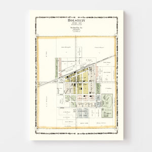 Vintage Map of Holstein, Iowa 1906