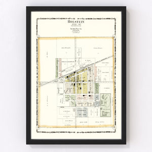 Vintage Map of Holstein, Iowa 1906
