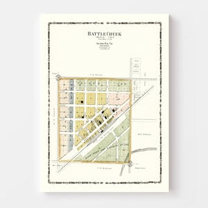 Vintage Map of Battle Creek, Iowa 1906