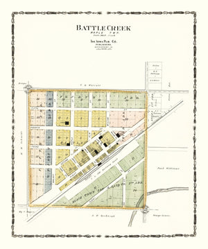 Vintage Map of Battle Creek, Iowa 1906