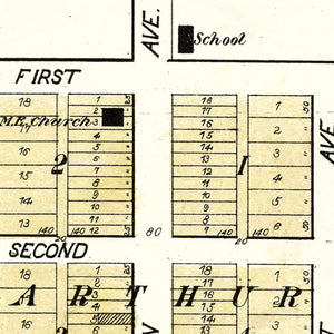 Vintage Map of Arthur, Iowa 1906