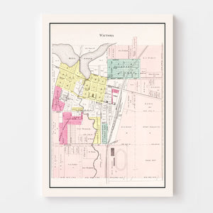 Vintage Map of Wautoma, Wisconsin 1906