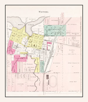 Vintage Map of Wautoma, Wisconsin 1906