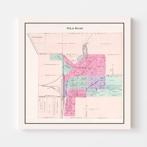 Vintage Map of Wild Rose, Wisconsin 1906