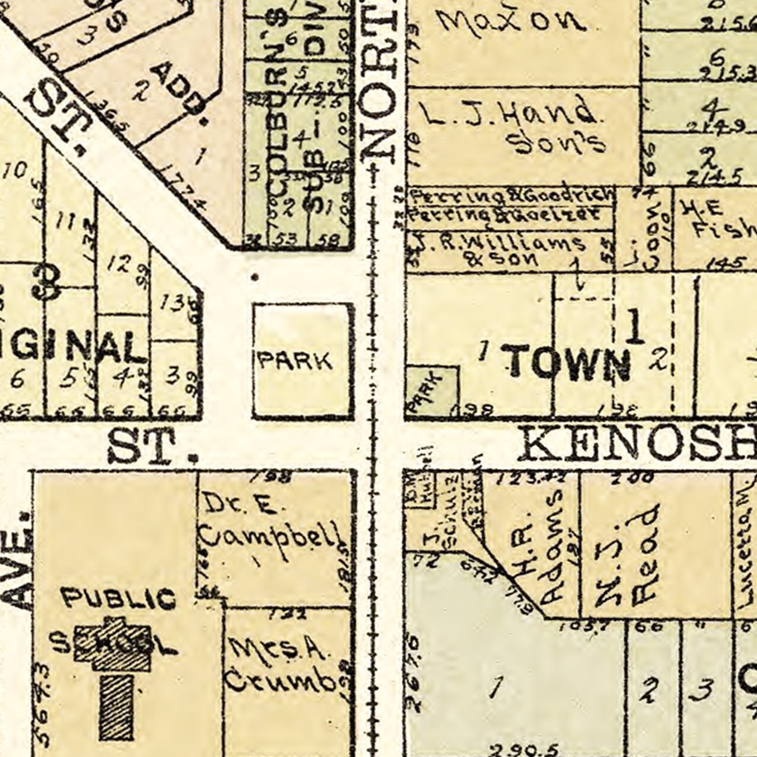 Vintage Map of Walworth, Wisconsin 1907