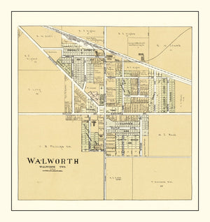 Vintage Map of Walworth, Wisconsin 1907