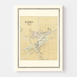 Vintage Map of Darien, Wisconsin 1907