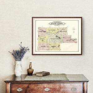 Vintage Map of Fulton County, Indiana 1907