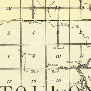 Vintage Map of Stark County, Illinois 1907