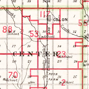 Vintage Map of Saunders County, Nebraska 1907