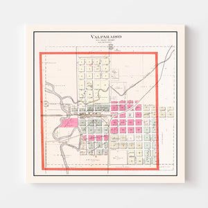 Vintage Map of Valparaiso, Nebraska 1907