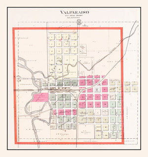 Vintage Map of Valparaiso, Nebraska 1907