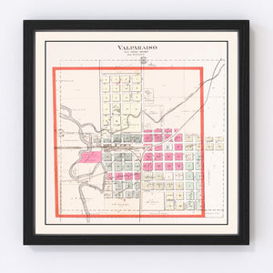 Vintage Map of Valparaiso, Nebraska 1907