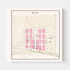 Vintage Map of Malmo, Nebraska 1907