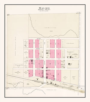Vintage Map of Malmo, Nebraska 1907