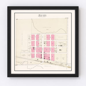 Vintage Map of Malmo, Nebraska 1907