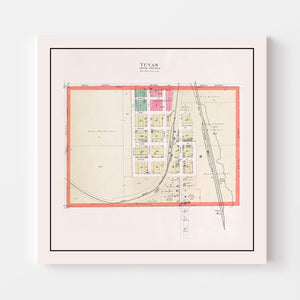 Vintage Map of Yutan, Nebraska 1907