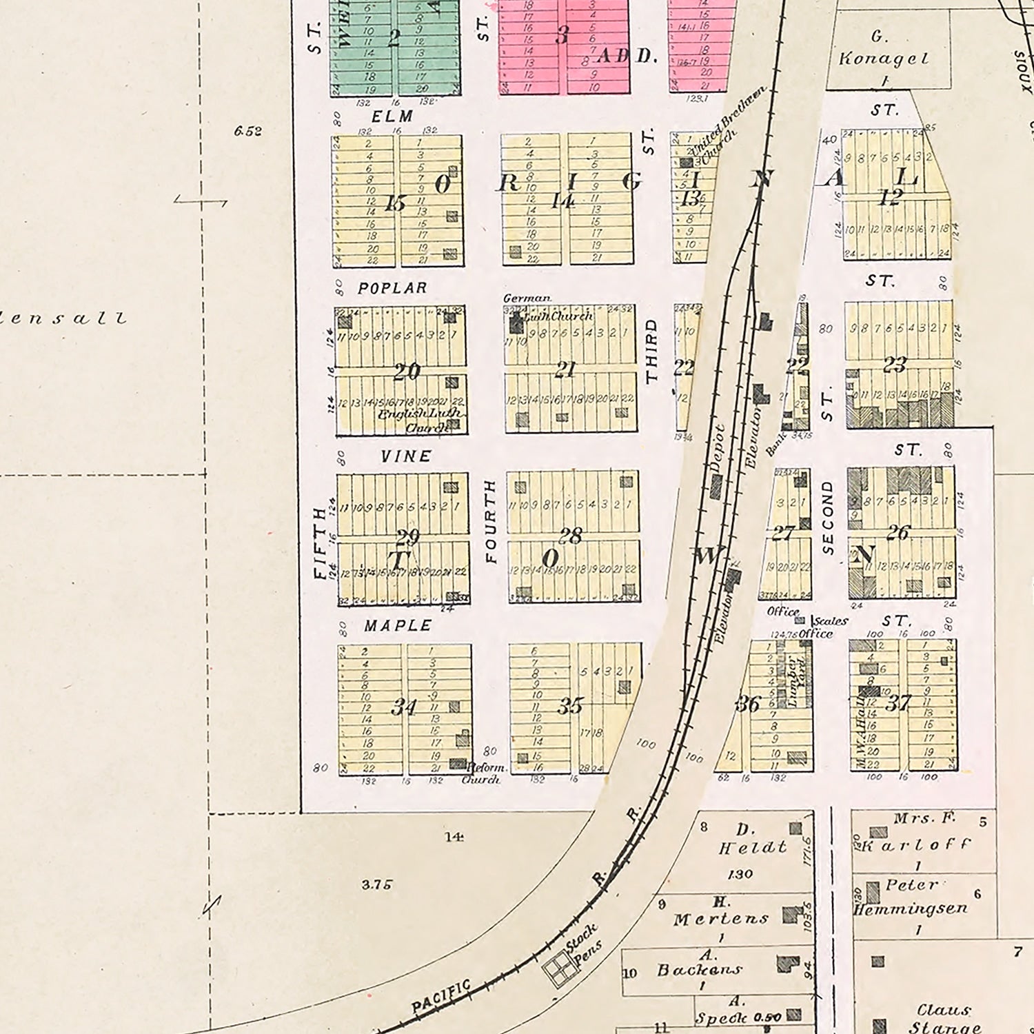 Vintage Map of Yutan, Nebraska 1907