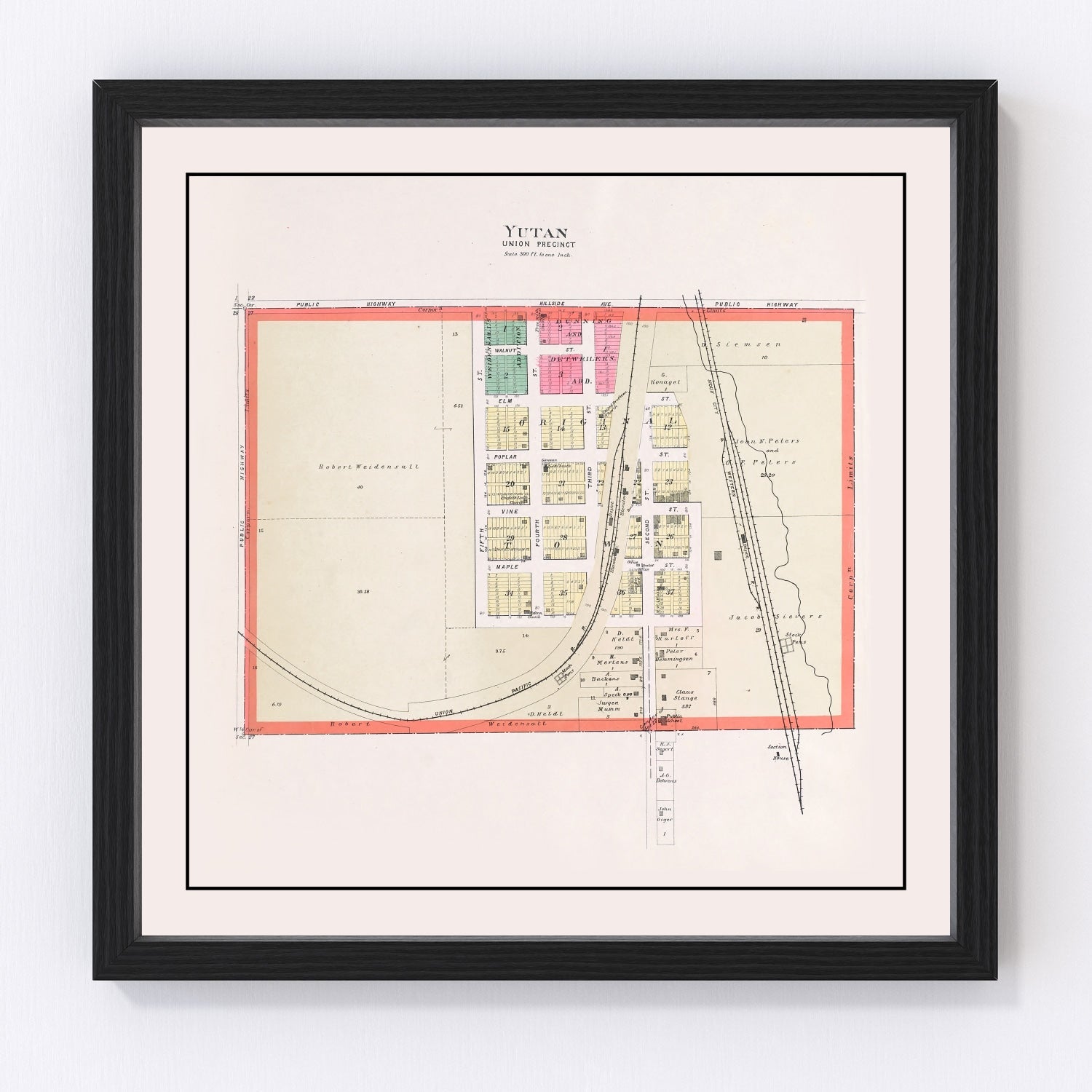 Vintage Map of Yutan, Nebraska 1907