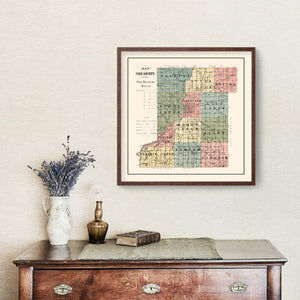 Vintage Map of Vigo County, Indiana 1907