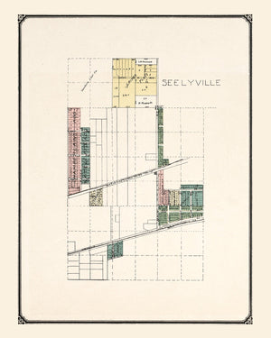 Vintage Map of Seelyville, Indiana 1907