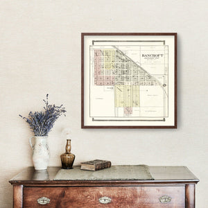Vintage Map of Bancroft, Nebraska 1908