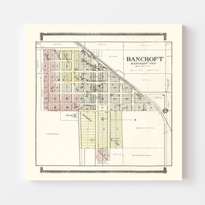 Vintage Map of Bancroft, Nebraska 1908