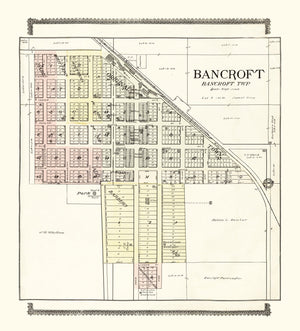 Vintage Map of Bancroft, Nebraska 1908