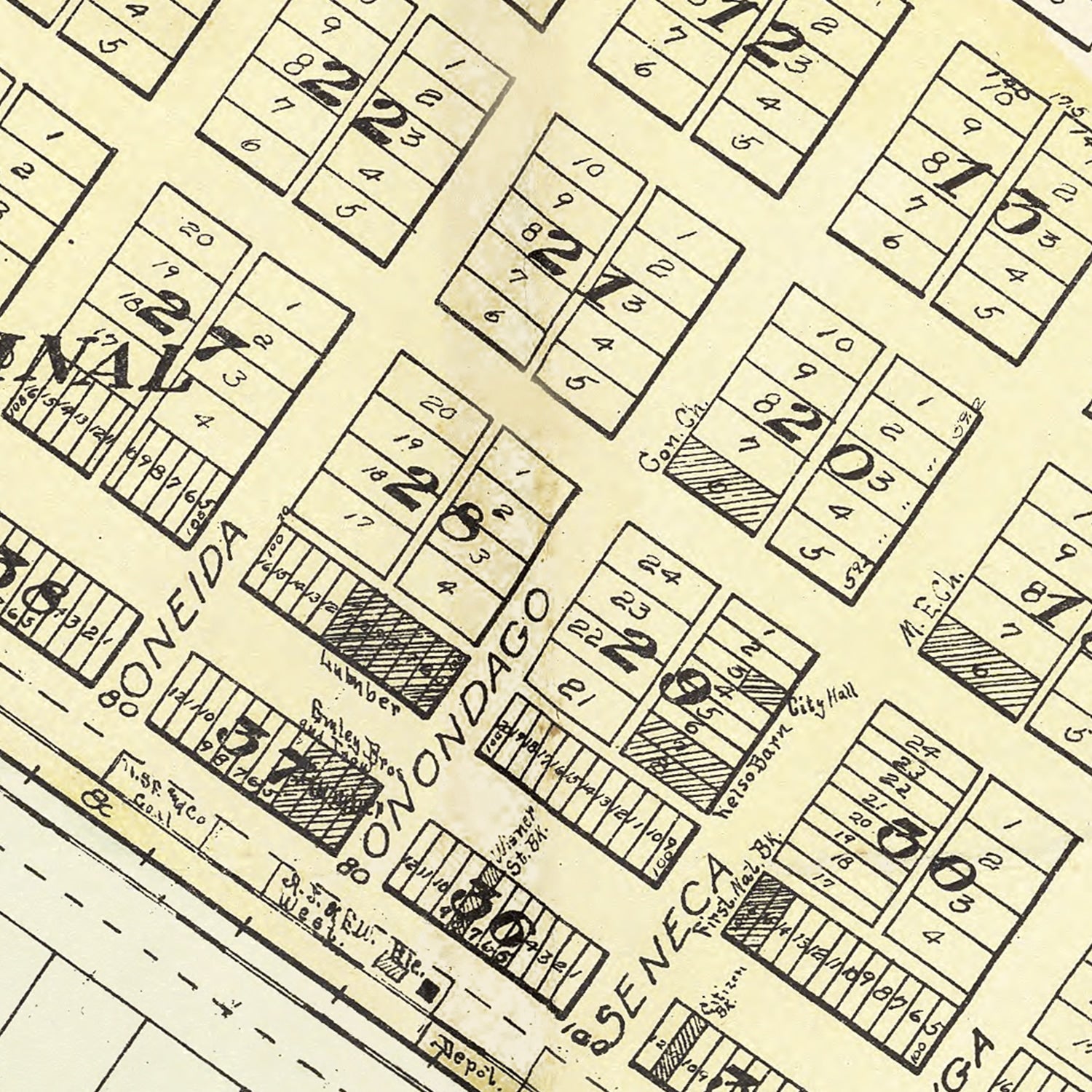 Vintage Map of Wisner, Nebraska 1908