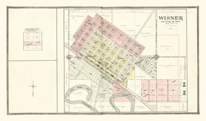 Vintage Map of Wisner, Nebraska 1908