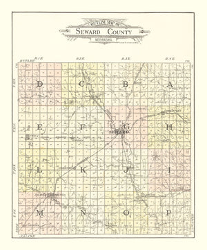 Vintage Map of Seward County, Nebraska 1908