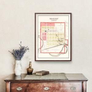 Vintage Map of Arlington, Nebraska 1908